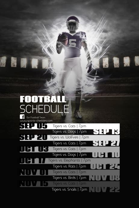 american football schedule flyer